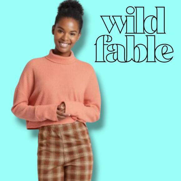 Wild Fable  Women's peach orange waffle Pullover Long Sleeve Shirt - XS - Picture 7 of 9
